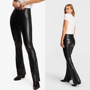 COMMANDO Control Highrise Faux Leather Flared Leggings Medium Shapewear Stretch